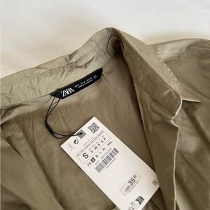 Zara NEW Olive button - down shirt